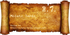 Moletz Teréz névjegykártya
